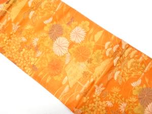 茶屋辻に菊模様織り出し　名古屋帯